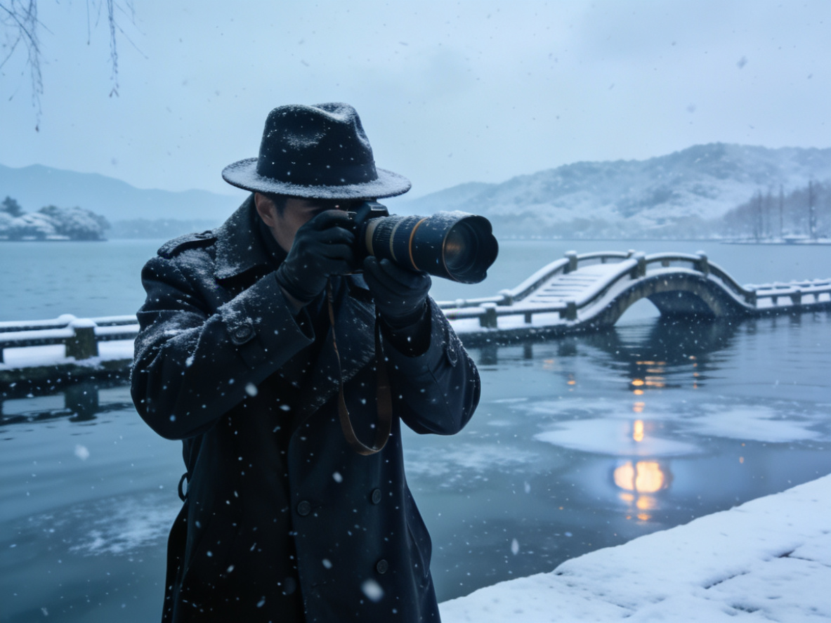 杭州断桥残雪景点私家侦探进行秘密拍摄取证